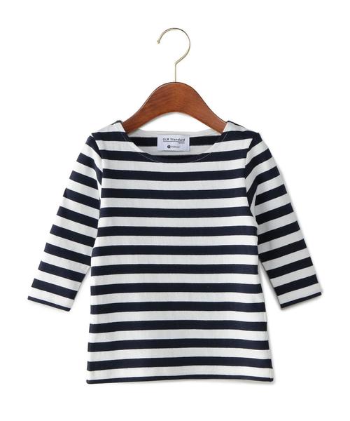 green label relaxing（グリーンレーベルリラクシング）の「【KIDS】STDK GLR ボーダープルオーバー（Tシャツ/カットソー・キッズ・ブラック/ライトグレー/ネイビー・105/135/115/95/125）」の3枚目の写真