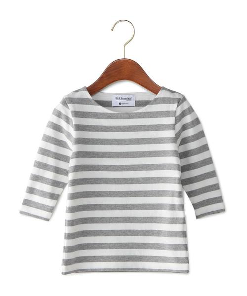 green label relaxing（グリーンレーベルリラクシング）の「【KIDS】STDK GLR ボーダープルオーバー（Tシャツ/カットソー・キッズ・ブラック/ライトグレー/ネイビー・105/135/115/95/125）」の4枚目の写真