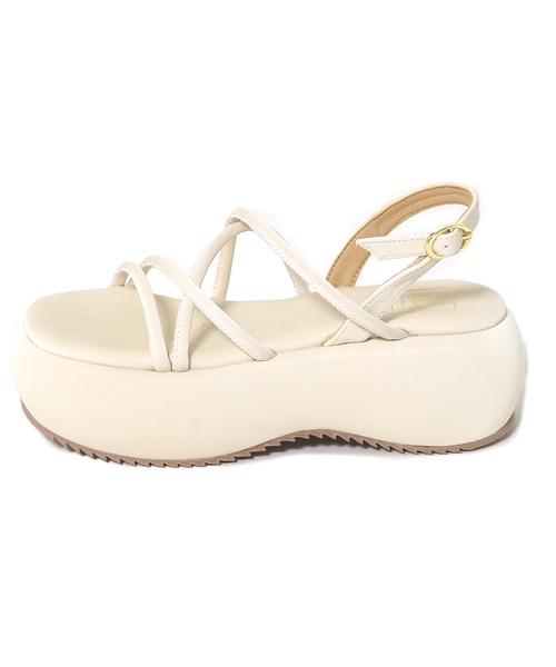 Alley by w closet(アリーバイダブルクローゼット)の「【Alley】厚底チューブサンダル(サンダル・レディース・イエロー/ブラック/オフホワイト・L/M)」の4枚目の写真