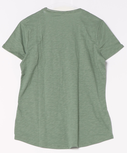 L.L.Bean（エルエルビーン）の「オーガニック・コットン・ティ、Vネック　半袖 米国フィット・レギュラー（Tシャツ/カットソー・レディース・モスグリーン/ホワイト/ブルー/エメラルドブルー・SMALL/MEDIUM/X-SMALL/LARGE）」の9枚目の写真