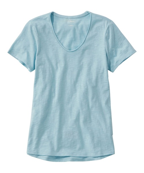 L.L.Bean（エルエルビーン）の「オーガニック・コットン・ティ、Vネック　半袖 米国フィット・レギュラー（Tシャツ/カットソー・レディース・モスグリーン/ホワイト/ブルー/エメラルドブルー・SMALL/MEDIUM/X-SMALL/LARGE）」の4枚目の写真