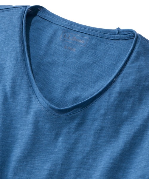 L.L.Bean（エルエルビーン）の「オーガニック・コットン・ティ、Vネック　半袖 米国フィット・レギュラー（Tシャツ/カットソー・レディース・モスグリーン/ホワイト/ブルー/エメラルドブルー・SMALL/MEDIUM/X-SMALL/LARGE）」の8枚目の写真