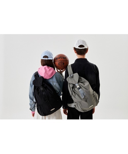 ★韓国の人気★【KIRSH】★POCKET STRING NYLON SLINGBAG★ ポケットストリングナイロンスリングバッグ【ブラック】