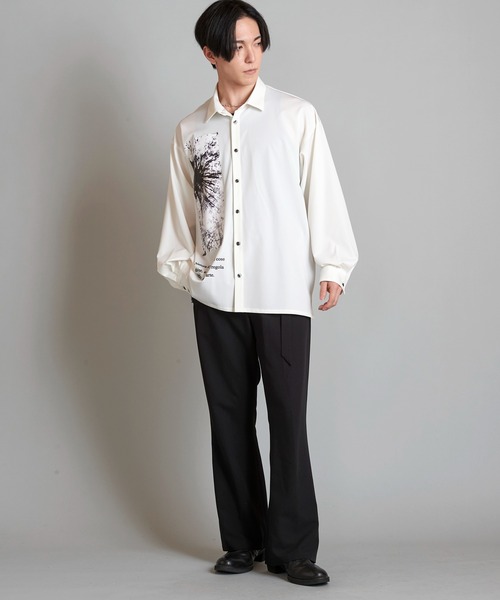 NO ID.（ノーアイディ）の「【NO ID.】Photo Print Big Shirt / フォト プリント ビッグ シャツ（シャツ/ブラウス・メンズ・ホワイト/ブラック・ONE SIZE）」の15枚目の写真