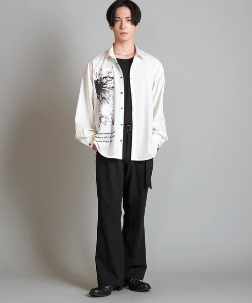 NO ID.（ノーアイディ）の「【NO ID.】Photo Print Big Shirt / フォト プリント ビッグ シャツ（シャツ/ブラウス・メンズ・ホワイト/ブラック・ONE SIZE）」の16枚目の写真