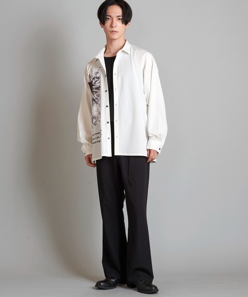 NO ID.（ノーアイディ）の「【NO ID.】Photo Print Big Shirt / フォト プリント ビッグ シャツ（シャツ/ブラウス・メンズ・ホワイト/ブラック・ONE SIZE）」の17枚目の写真
