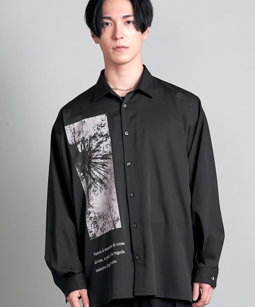 NO ID.（ノーアイディ）の「【NO ID.】Photo Print Big Shirt / フォト プリント ビッグ シャツ（シャツ/ブラウス・メンズ・ホワイト/ブラック・ONE SIZE）」の6枚目の写真