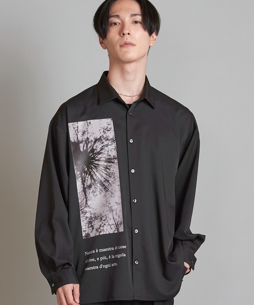 NO ID.（ノーアイディ）の「【NO ID.】Photo Print Big Shirt / フォト プリント ビッグ シャツ（シャツ/ブラウス・メンズ・ホワイト/ブラック・ONE SIZE）」の7枚目の写真