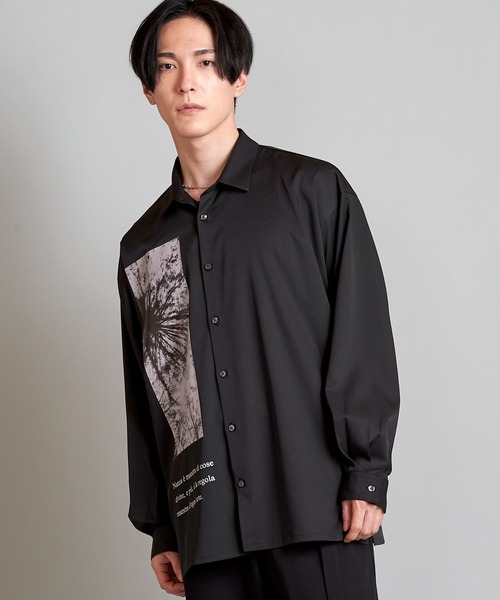 NO ID.（ノーアイディ）の「【NO ID.】Photo Print Big Shirt / フォト プリント ビッグ シャツ（シャツ/ブラウス・メンズ・ホワイト/ブラック・ONE SIZE）」の8枚目の写真