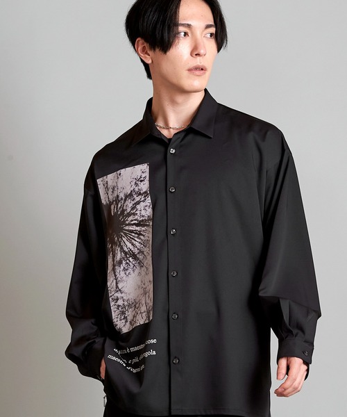 NO ID.（ノーアイディ）の「【NO ID.】Photo Print Big Shirt / フォト プリント ビッグ シャツ（シャツ/ブラウス・メンズ・ホワイト/ブラック・ONE SIZE）」の9枚目の写真