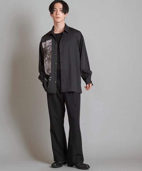 NO ID.（ノーアイディ）の「【NO ID.】Photo Print Big Shirt / フォト プリント ビッグ シャツ（シャツ/ブラウス・メンズ・ホワイト/ブラック・ONE SIZE）」の5枚目の写真