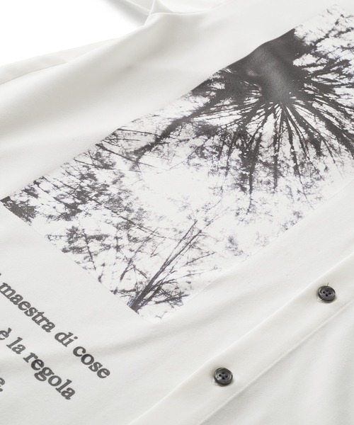 NO ID.（ノーアイディ）の「【NO ID.】Photo Print Big Shirt / フォト プリント ビッグ シャツ（シャツ/ブラウス・メンズ・ホワイト/ブラック・ONE SIZE）」の18枚目の写真