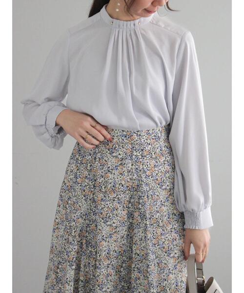 Te chichi（テチチ）の「フロントタックスタンドブラウス（シャツ/ブラウス・レディース・グリーン/キナリ/オフホワイト/グレー・F）」の3枚目の写真