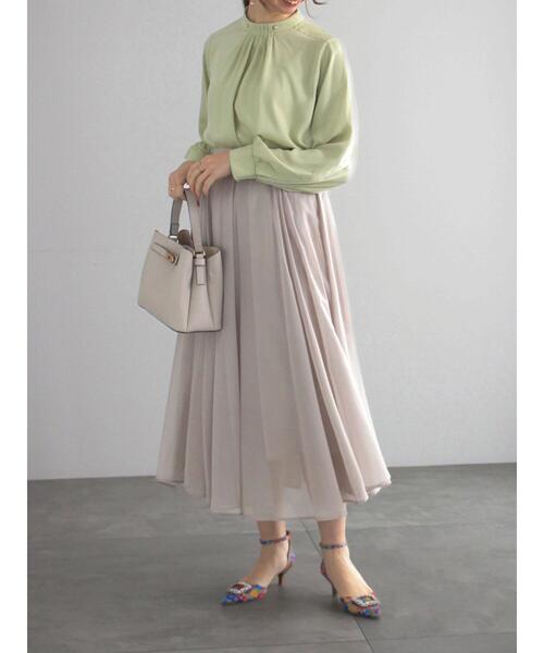 Te chichi（テチチ）の「フロントタックスタンドブラウス（シャツ/ブラウス・レディース・グリーン/キナリ/オフホワイト/グレー・F）」の10枚目の写真