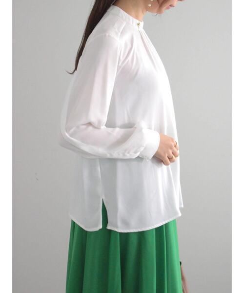 Te chichi（テチチ）の「フロントタックスタンドブラウス（シャツ/ブラウス・レディース・グリーン/キナリ/オフホワイト/グレー・F）」の15枚目の写真