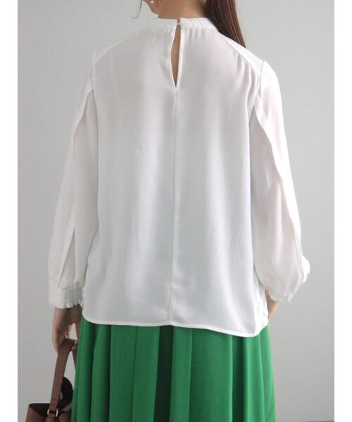 Te chichi（テチチ）の「フロントタックスタンドブラウス（シャツ/ブラウス・レディース・グリーン/キナリ/オフホワイト/グレー・F）」の16枚目の写真