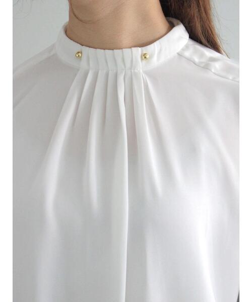 Te chichi（テチチ）の「フロントタックスタンドブラウス（シャツ/ブラウス・レディース・グリーン/キナリ/オフホワイト/グレー・F）」の18枚目の写真