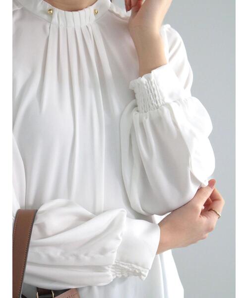 Te chichi（テチチ）の「フロントタックスタンドブラウス（シャツ/ブラウス・レディース・グリーン/キナリ/オフホワイト/グレー・F）」の19枚目の写真