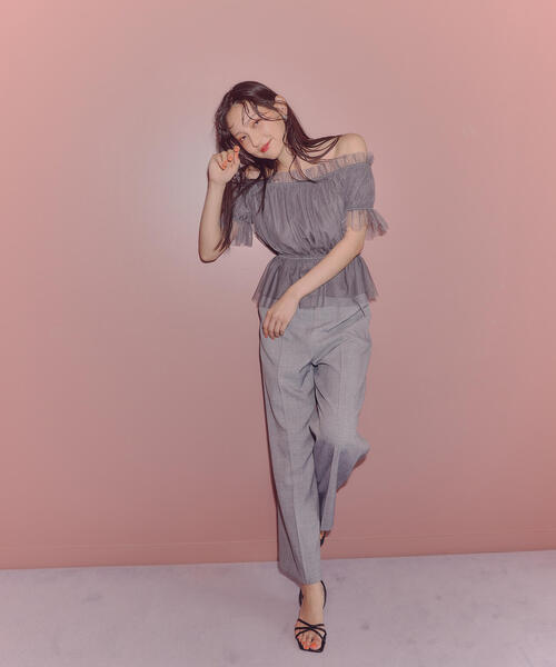 PROPORTION BODY DRESSING（プロポーションボディドレッシング）の「ペプラムチュールブラウス / 1214110412（シャツ/ブラウス・レディース・ホワイト系その他/ピンク/グレー・FREE）」の20枚目の写真