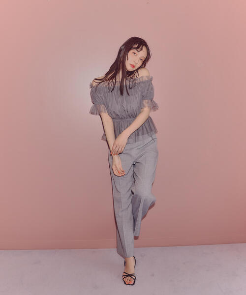 PROPORTION BODY DRESSING（プロポーションボディドレッシング）の「ペプラムチュールブラウス / 1214110412（シャツ/ブラウス・レディース・ホワイト系その他/ピンク/グレー・FREE）」の21枚目の写真