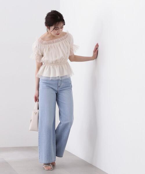 PROPORTION BODY DRESSING（プロポーションボディドレッシング）の「ペプラムチュールブラウス / 1214110412（シャツ/ブラウス・レディース・ホワイト系その他/ピンク/グレー・FREE）」の6枚目の写真