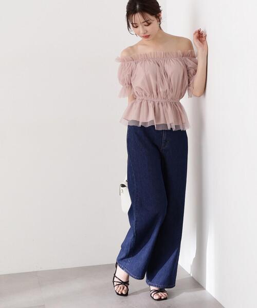 PROPORTION BODY DRESSING（プロポーションボディドレッシング）の「ペプラムチュールブラウス / 1214110412（シャツ/ブラウス・レディース・ホワイト系その他/ピンク/グレー・FREE）」の13枚目の写真