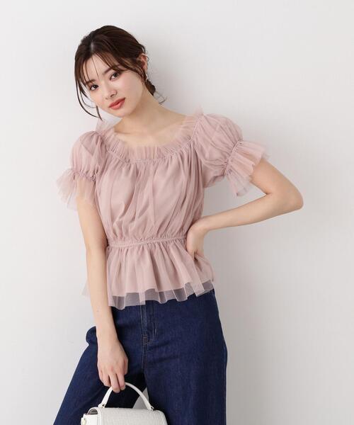 PROPORTION BODY DRESSING（プロポーションボディドレッシング）の「ペプラムチュールブラウス / 1214110412（シャツ/ブラウス・レディース・ホワイト系その他/ピンク/グレー・FREE）」の15枚目の写真