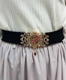 チャイナ風装飾薔薇ゴムベルト