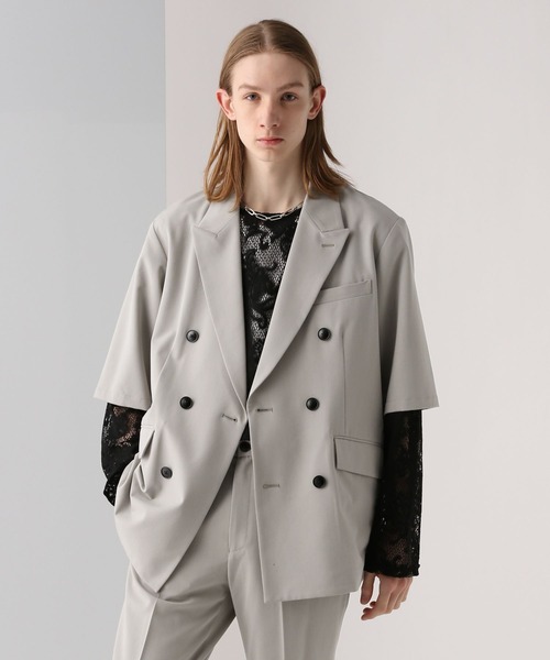 HARE（ハレ）の「【接触冷感 SET UP対応】ダブルジャケット()HARE（テーラードジャケット・メンズ・ブラック/ブルー/グレー・SMALL/MEDIUM）」の19枚目の写真