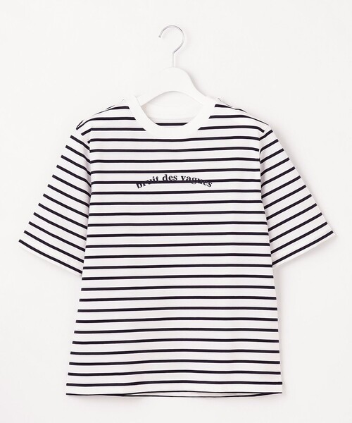 自由区(ジユウク)の「【カタログ掲載・WEB限定カラーあり・洗える】ロゴ刺繍 Tシャツ(Tシャツ/カットソー・レディース・ネイビー系1/ホワイト系/スカイブルー系/グレー系・46/44)」の13枚目の写真