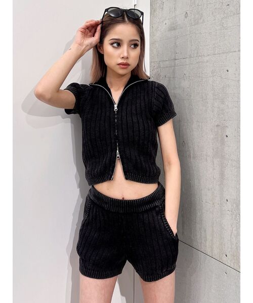 GYDA（ジェイダ）の「【SETUP着用可】W ZIPブリーチワイドリブニットトップス（ニット/セーター・レディース・オフホワイト/ブラック/ネイビー・FREE）」の3枚目の写真