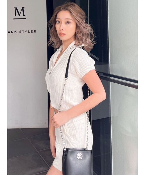 GYDA（ジェイダ）の「【SETUP着用可】W ZIPブリーチワイドリブニットトップス（ニット/セーター・レディース・オフホワイト/ブラック/ネイビー・FREE）」の4枚目の写真