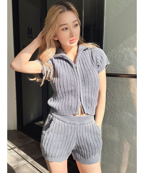 GYDA（ジェイダ）の「【SETUP着用可】W ZIPブリーチワイドリブニットトップス（ニット/セーター・レディース・オフホワイト/ブラック/ネイビー・FREE）」の17枚目の写真