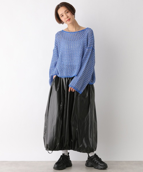 LEPSIM（レプシィム）の「3ゲージ透かし編みニット　102428（ニット/セーター・レディース・ブラック/オフホワイト/ブルー・FREE）」の13枚目の写真