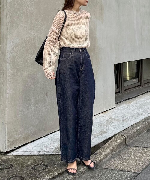 fredy emue（フレディエミュ）の「ラメメッシュプルオーバー（ニット/セーター・レディース・アイボリー/ブラウン/ブルー・38）」の6枚目の写真