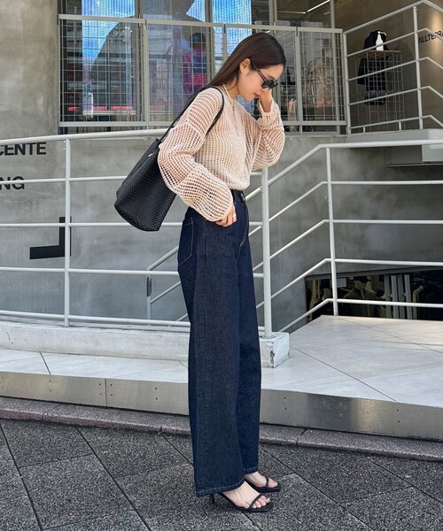 fredy emue（フレディエミュ）の「ラメメッシュプルオーバー（ニット/セーター・レディース・アイボリー/ブラウン/ブルー・38）」の16枚目の写真