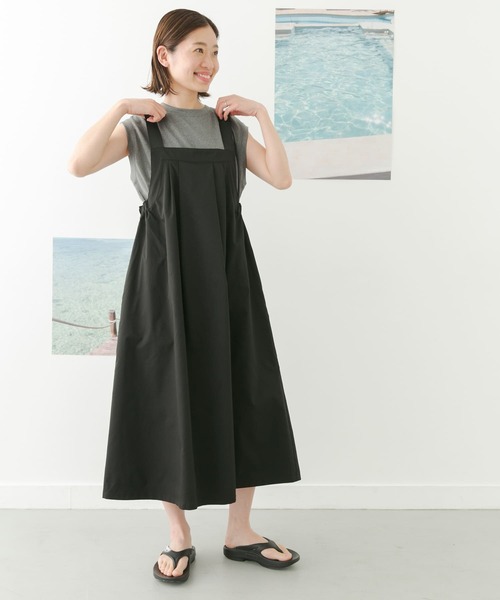 URBAN RESEARCH DOORS（アーバンリサーチドアーズ）の「add fabricsワークジャンスカ（ワンピース・レディース・カーキ/ブラック/チャコールグレー・MEDIUM）」の14枚目の写真