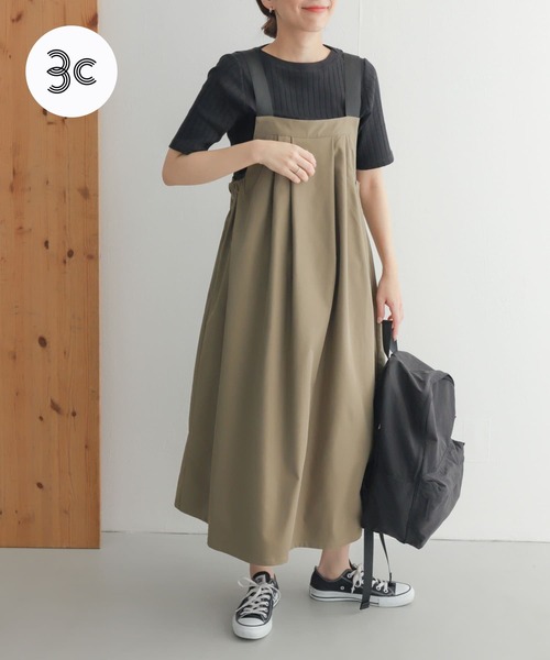 URBAN RESEARCH DOORS（アーバンリサーチドアーズ）の「add fabricsワークジャンスカ（ワンピース・レディース・カーキ/ブラック/チャコールグレー・MEDIUM）」の21枚目の写真