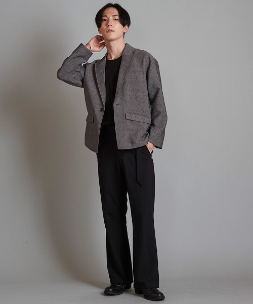 NO ID.（ノーアイディ）の「mj9853- ﾄﾞﾛｯﾌﾟｼｮﾙﾀﾞｰ1B-JKT テーラード 