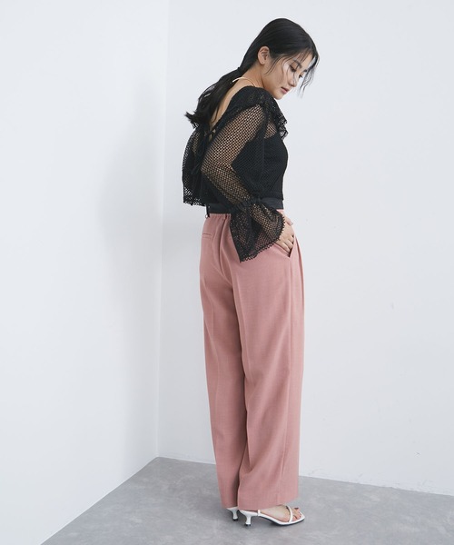 VIS（ビス）の「前後2WAYメッシュフリルカーディガン（シャツ/ブラウス・レディース・ホワイト/ブラック/サックスブルー・FREE）」の8枚目の写真