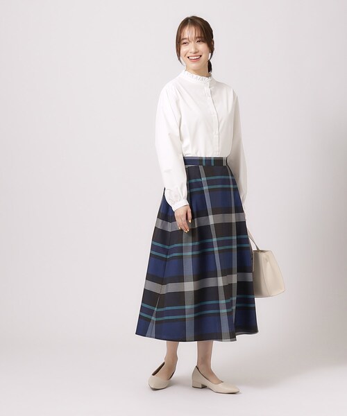SHOO・LA・RUE（シューラルー）の「◆柄とボリュームで主役になる！ ふんわりギャザー チェック柄スカート（スカート・レディース・ブラック系1/ブルー系その他3/ホワイト系その他2・02/03/04）」の11枚目の写真