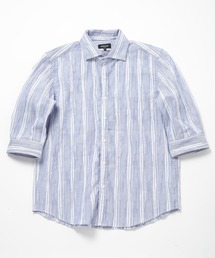 MEN'S BIGI | 変形タックサッカーストライプ7分シャツ(シャツ/ブラウス)