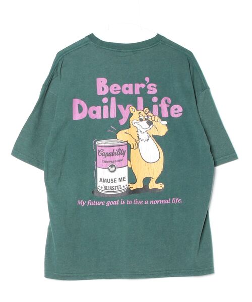 FUNALIVE（ファンアライブ）の「ｵｰﾊﾞｰｻｲｽﾞ ｽﾉｰｳｫｯｼｭ加工 レトロTｼｬﾂ レトロベア　半袖（Tシャツ/カットソー・メンズ・スミクロ/ブラック/ダークグリーン/ネイビー・LL/L/M）」の5枚目の写真