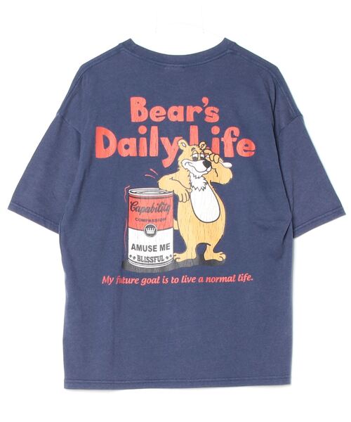FUNALIVE（ファンアライブ）の「ｵｰﾊﾞｰｻｲｽﾞ ｽﾉｰｳｫｯｼｭ加工 レトロTｼｬﾂ レトロベア　半袖（Tシャツ/カットソー・メンズ・スミクロ/ブラック/ダークグリーン/ネイビー・LL/L/M）」の6枚目の写真