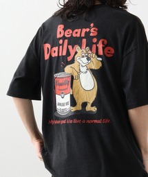オーバーサイズ スノーウォッシュ加工 レトロTシャツ レトロベア 半袖