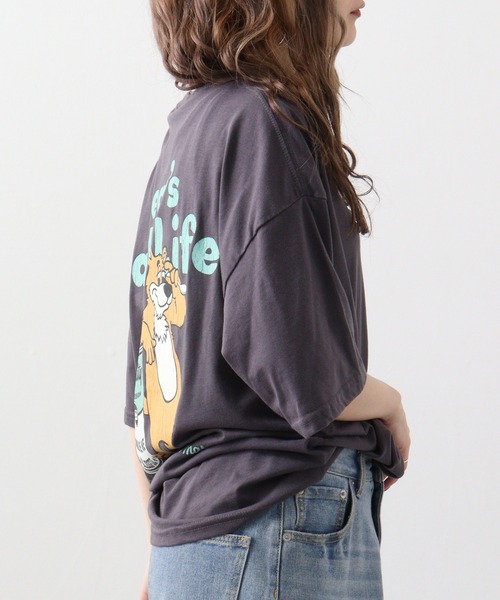 FUNALIVE（ファンアライブ）の「ｵｰﾊﾞｰｻｲｽﾞ ｽﾉｰｳｫｯｼｭ加工 レトロTｼｬﾂ レトロベア　半袖（Tシャツ/カットソー・メンズ・スミクロ/ブラック/ダークグリーン/ネイビー・LL/L/M）」の16枚目の写真
