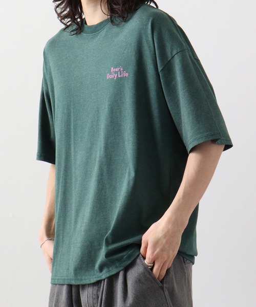 FUNALIVE（ファンアライブ）の「ｵｰﾊﾞｰｻｲｽﾞ ｽﾉｰｳｫｯｼｭ加工 レトロTｼｬﾂ レトロベア　半袖（Tシャツ/カットソー・メンズ・スミクロ/ブラック/ダークグリーン/ネイビー・LL/L/M）」の21枚目の写真