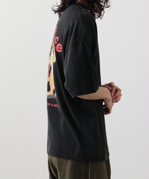 FUNALIVE（ファンアライブ）の「ｵｰﾊﾞｰｻｲｽﾞ ｽﾉｰｳｫｯｼｭ加工 レトロTｼｬﾂ レトロベア　半袖（Tシャツ/カットソー・メンズ・スミクロ/ブラック/ダークグリーン/ネイビー・LL/L/M）」の12枚目の写真