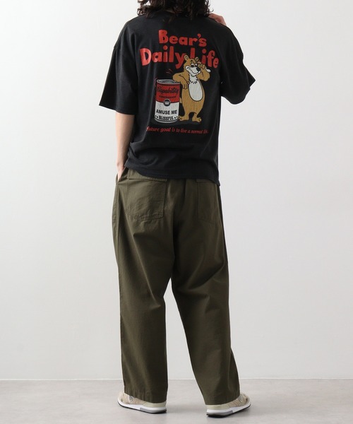 FUNALIVE（ファンアライブ）の「ｵｰﾊﾞｰｻｲｽﾞ ｽﾉｰｳｫｯｼｭ加工 レトロTｼｬﾂ レトロベア　半袖（Tシャツ/カットソー・メンズ・スミクロ/ブラック/ダークグリーン/ネイビー・LL/L/M）」の14枚目の写真