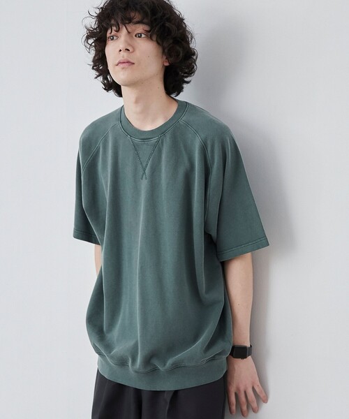 coen(コーエン)の「ピグメントスウェットTシャツ(Tシャツ/カットソー・メンズ・ダークグリーン/ネイビー/ダークグレー・S/M/L)」の1枚目の写真